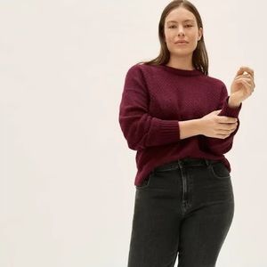 Everlane Oversized Alpaca Crew, Diamond stitch, Small